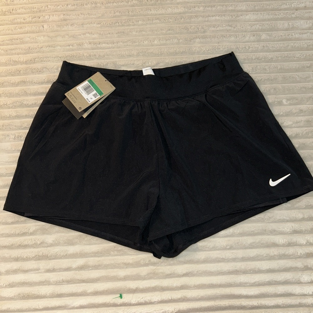 $52 Nike Court Victory Women's 3" Tennis Shorts DH9557-010 Black‎ White XL
